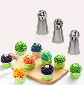 Palla sferica In Acciaio Inox Icing Piping Ugelli Punte Della Pasticceria Del Fondente Del Bigné di Cottura Tool Tip Sfera Forma di Crema - Product Image 1