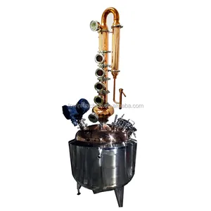 Used Copper Glass Distillation Column Alcohol Pot Still Distiller for Sale