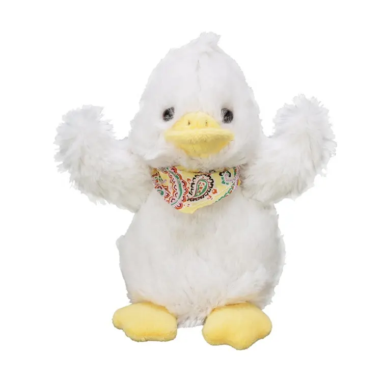 Muñeca blanco suave Animal de peluche Mini pato de peluche de juguete con impresión de logotipo