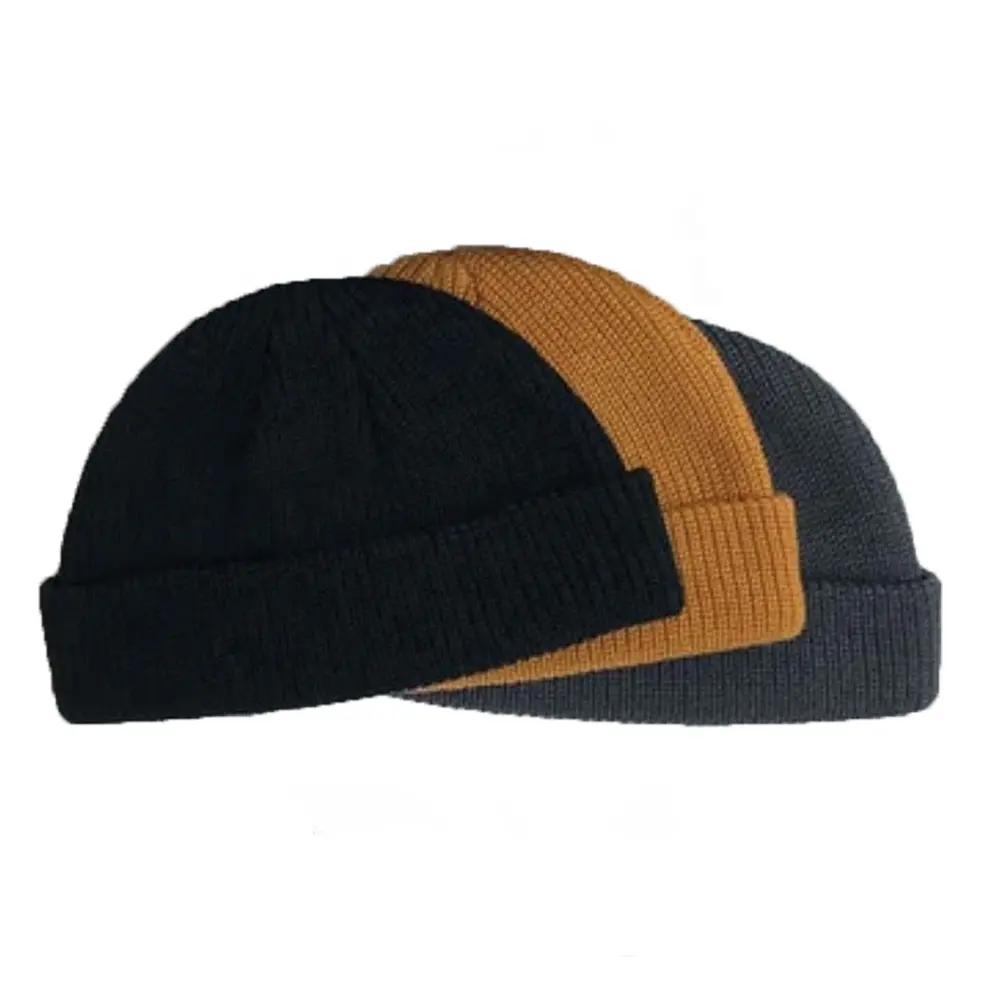 Рекламная низкая цена, обычная трикотажная шапка с вышивкой и логотипом, короткая шапочка