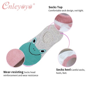 Chaussettes basses invisibles en coton pour femmes, personnalisées, antidérapantes, à motifs d'animaux de dessin animé (grenouille, <span class=keywords><strong>chat</strong></span>, panda), fines et bon marché - Product Image 6