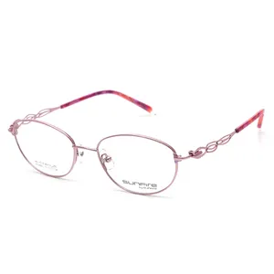 Hot sale new design optical eyeglasses frames, titanium eyewear for women