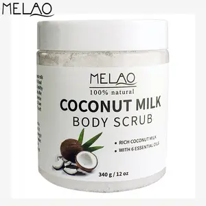 MELAO 护肤 100% 天然去角质美白亮白椰奶身体磨砂膏