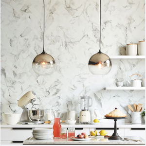 Nordic Glass <strong>Ball</strong> Pendant Light Designer Gradient Bronze Gold Silver Light Fixture Dinning Table Bedside hang <strong>Wire</strong> <strong>Chandelier</strong>