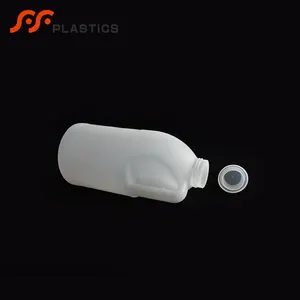 Translucent Liquid Soap Packaging Bottles Large Dishwash Laundry Detergent Bottle with Handle Dish Wash Plastic Empty 1L White