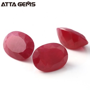 Top Chất Lượng Cắt Hình Bầu Dục <span class=keywords><strong>5</strong></span> # Đỏ Tổng Hợp <span class=keywords><strong>Ruby</strong></span> <span class=keywords><strong>Corundum</strong></span> Đá Giá - Product Image 4