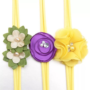 Nylon Stretch Satin Chiffon Flower <strong>Headband</strong> for <strong>Kids</strong> and Babies - Product Image 4