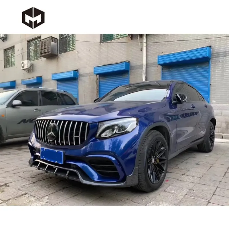 カーボンファイバーTOPCARスタイルフロントバンパースポイラーリップカーアクセサリー2015 UPメルセデスW235GLC43 GLC63 AMG