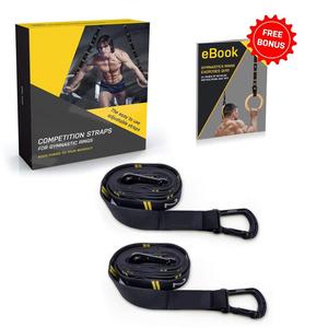 WellShow Sport Cincin Senam Kayu dengan Tali Bernomor Yang Bisa Disesuaikan untuk Latihan Kekuatan Latihan Pull Up