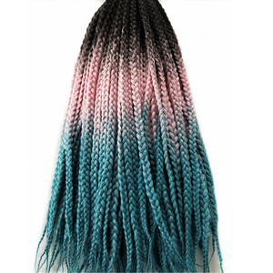 Tomo — Extensions capillaires synthétiques tressées en Triangle, boîte moyenne et petite, <span class=keywords><strong>crochet</strong></span>ées noires, 24 pouces - Product Image 1