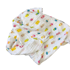 Seis capas de muselina de algodón orgánico bebé swaddle Manta con - Product Image 3