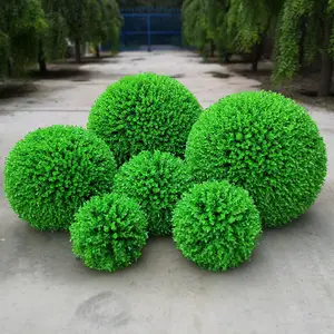 Bola verde artificial topiary para decoração interna, por atacado