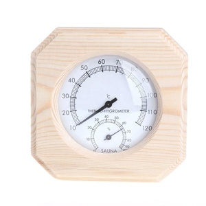 Single <strong>Sauna</strong> Wooden Hygrothermograph Thermometer Hygrometer <strong>Sauna</strong> Room <strong>Accessory</strong> - Product Image 1