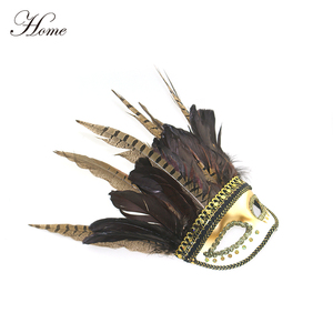 LA MAISON marque Cock plume de mardi gras mascarade <span class=keywords><strong>masque</strong></span> avec paillettes décor - Product Image 2