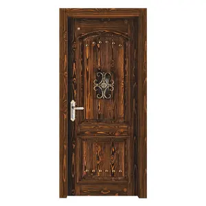Входная дверь из древесины в деревенском стиле, новый дизайн