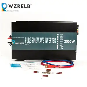 2500 w करने के लिए 2.5kw 12 v डीसी 220 v एसी के साथ बंद ग्रिड शक्ति एकल चरण शुद्ध साइन लहर औंधा एलईडी प्रदर्शन