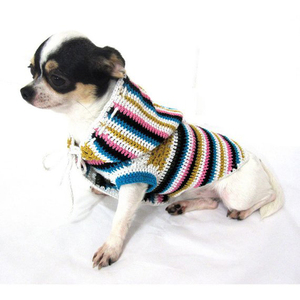 De moda a rayas de punto a mano ropa de perro ganchillo suéter para mascotas - Product Image 5