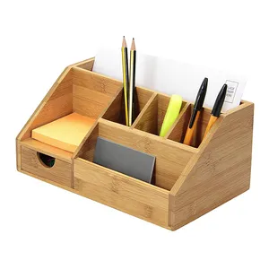 Nieuwe Producten Desk Organizer Briefpapier Bamboe Tafel Penhouder