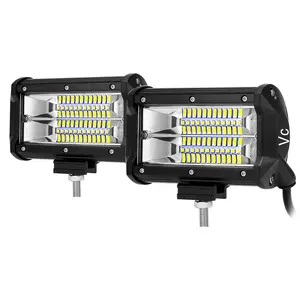 Lampu Kerja LED 24W 4X4 Lampu Berkendara Off Road untuk Lampu Jeep Wrangler Truk ATV UTV SUV Marine