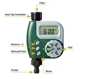 Автоматические электронные садовые таймеры с ЖК-дисплеем, домашнее Капельное орошение для газона, Дождеватель с количественным таймером для полива цветов
