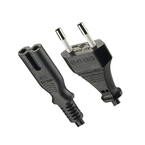 <span class=keywords><strong>EU</strong></span> Euro Européen 250 V 2 Broches AC Électrique Fil Câble D'extension IEC C7 D'extrémité Connecteur Plat cordon d'alimentation - Product Image 1