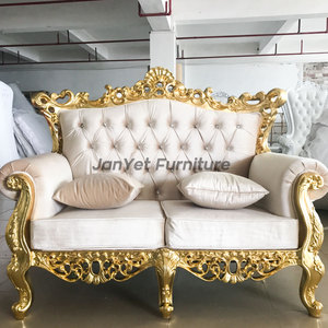 <span class=keywords><strong>Sofa</strong></span> Ruang Tamu Mewah Gaya Barok Ukiran Kayu Emas Putih Kustom - Product Image 6