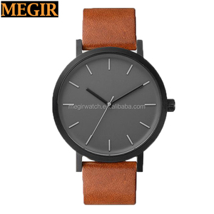 Cristal de zafiro cuarzo suizo <span class=keywords><strong>italiano</strong></span> genuino cuero banda de reloj de moda minimalista precisa ver - Product Image 1