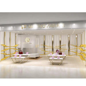 LUX ที่กำหนดเองขายส่งไม้กระเป๋าร้านค้าภายในเฟอร์นิเจอร์ตู้แสดงผู้ขายจีน - Product Image 6