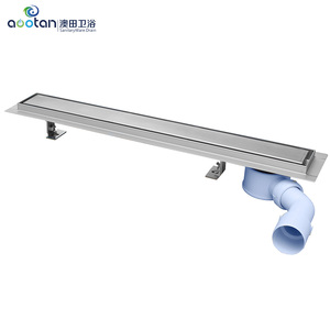 Drain linéaire de sol <span class=keywords><strong>pour</strong></span> <span class=keywords><strong>douche</strong></span> en acier inoxydable 304, OEM ODM, poli ou brossé, avec grille de sol en <span class=keywords><strong>plastique</strong></span>, CE ISO 9001, divers modèles - Product Image 4