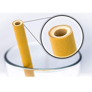 Natural de bambú pajas de beber reutilizable bar herramientas hueco tonto Cocina Bebidas - Product Image 4