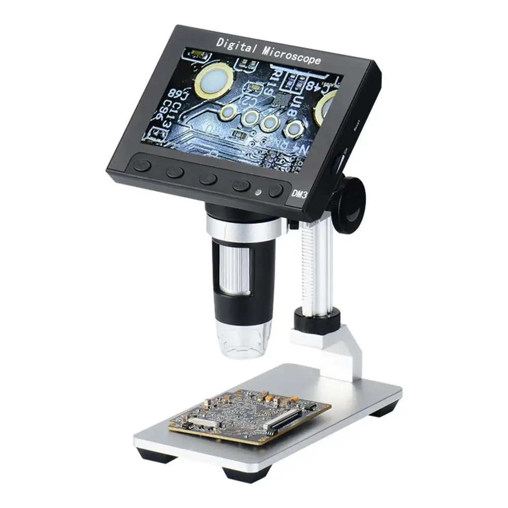 4.3 "Hd Display Vergrootglas 1000X DM3 Digitale Usb 8 Led 5MP Elektronische Microscoop