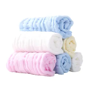 Chiffons de toilette en mousseline pour bébé, lingettes en coton, naturelles, serviette pour le visage, douce, pour la peau sensible