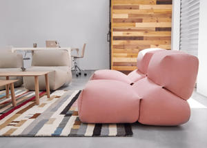Grand ensemble de poufs de salon, canapé paresseux en forme de pouf - Product Image 4