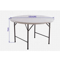 Table ronde pliante en plastique pour événements de mariage, personnalisation d'usine, en vente