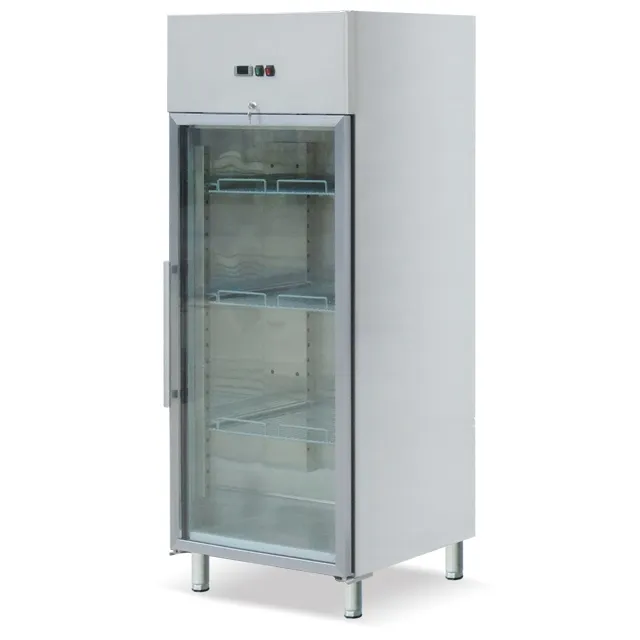 Enkele Gehard Glas 650L Commerciële Rechtop Vriezer/Goedkope Verticale Positieve Chiller/Transparante Glazen Deur Koelkast