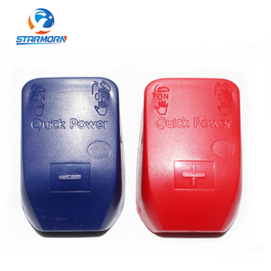 Abrazaderas de Terminal de Batería de Latón de Desconexión/Ruptura Rápida, con Cubierta Roja (+) y Azul (-) para Batería de Poste Superior (1 Par) - Product Image 4
