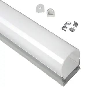 Lensa Diffuser Buram/Jernih/Opal LED Tipis Rata Rata Ramping Penutup PC Ekstrusi Profil Aluminium untuk Lampu Strip LED