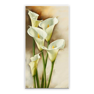 Hand made group calla lily artificial flower painting modern flower canvas oil painting for home decoration