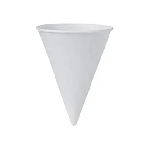 Copos De Cone de Papel branco Reciclável borda do Cone De Papel dobrado Copo de Água copo de gelo raspado