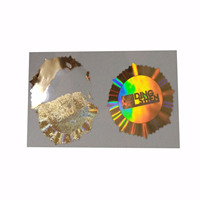 Autocollant adhésif à usage unique avec effet holographique laser arc-en-ciel, étiquette en PET