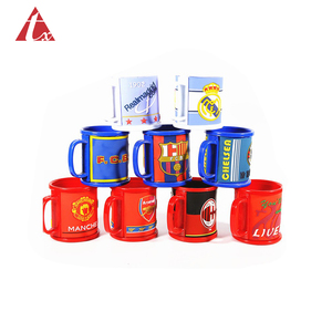 venta al por mayor, cualquier logotipo de forma 3D de goma pvc taza de plástico suave de Pvc taza de equipo de fútbol tazas - Product Image 1