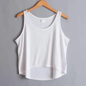 Wholesale Custom 100% Cotton Female Sport Crop Top Gym Women Tank Top