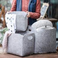 Couette Coussins Bacs De Rangement Vêtements Tissu En Feutre Panier De Rangement Pliant Boîte De Rangement Bébé Panier À Linge avec Poignées