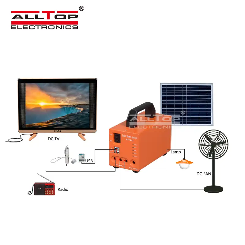 ALLTOP Bán chạy Hệ thống điện lưới Di động 20w 30w 50w Bảng điều khiển năng lượng mặt trời Hệ thống gia đình
