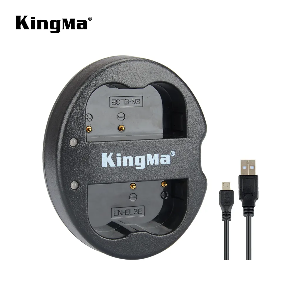 KingMa הכפול נייד מיקרו USB סוללה מטען עבור החלפת EN-EL3E סוללה עבור ניקון D90 D80 D300 D70 מצלמה