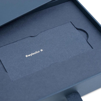 Boîte cadeau coulissante en carton avec logo estampé à chaud personnalisé, ruban et tiroir à défilement pour présentation de produits