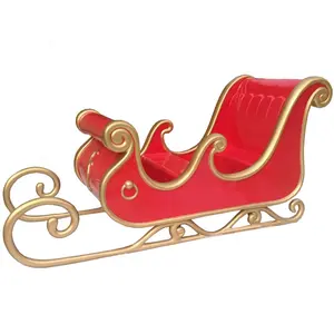 Large Christmas Decoration Santa's Sleigh With Reindeer From Shopping Mall Display Photo Booth