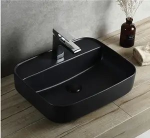 YYU Chaozhou Pabrik Gaya Eropa Kamar Mandi Wastafel Putih/Matte Hitam Counter Atas Seni Basin untuk UK 469A-YA