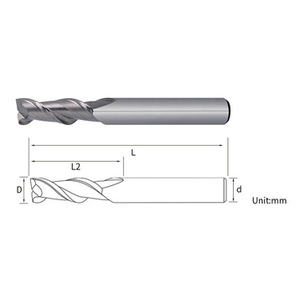 De carburo sólido HRC65 de bronce 2 flautas plaza final Mills alta calidad <span class=keywords><strong>cara</strong></span> de fresado de alta precisión - Product Image 6