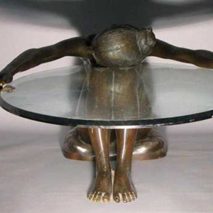 홈 장식 예술 청동 조각 금속 여자 청동 조각 커피 테이블 - Product Image 4